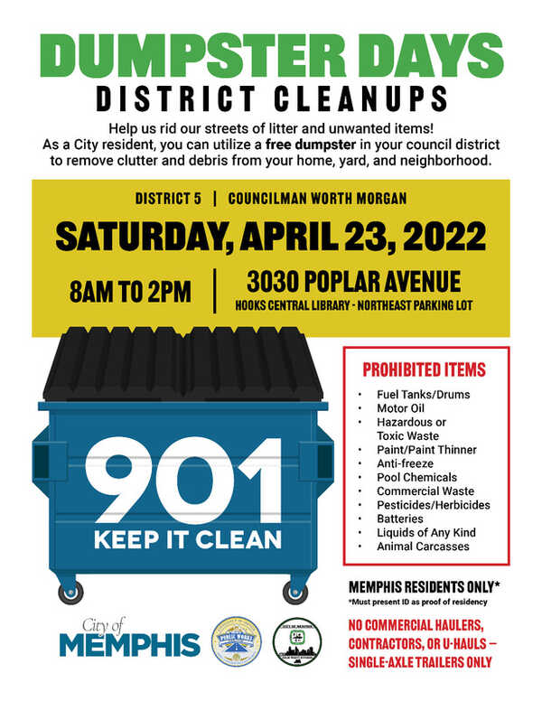 Dumpster Day This Saturday, April 23, 2022